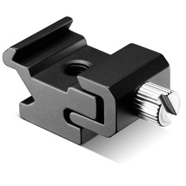 CABLEPELADO Hot Shoe Mount Adapter Metal Black Suitable for Tripod with 1/4" Thread | Compatible with Nikon and Canon Flash