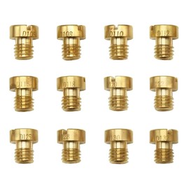 TONAUP Carburettor Nozzles M5, 12 Pieces 5 mm Carburettor Main Nozzle Set, Dellorto Nozzle Set M5 for Scooter Motorcycle Gear Moped, 105-132