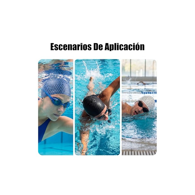 2 Gorra Natacion de pu para Adultos, Gorro Nadar de