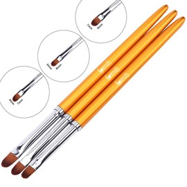 3 Gel Brush Set Oval - Gel Modelling and Full Cover Brush - Nail Design and Nail Art