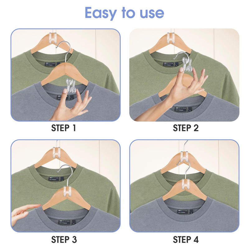 Besslly 100Pcs Clothes Hanger Connector Hooks, Plastic Space Saving Heavy