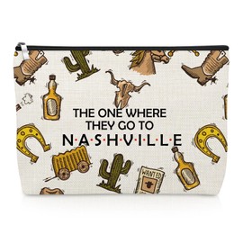 Nashville Trip Makeup Bag Nashville Lover Gifts Girls Weekend Gifts for Woman Friend Birthday Bachelorette Vacation for Besties Traveller Sister Christmas Travel Souvenir Friendship Cosmetic Pouch