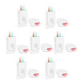 GREENCYCLE Motion Sensor Alarm,Outdoor Wireless Driveway Alarm with Loud Siren & Vibration Alert,IP64 Waterproof,200ft Range,for Mailboxes and Driveways(7PK)