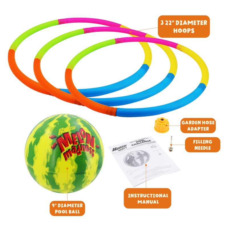 BANZAI Melon Madness Pool Challenge Underwater Water-Filled Ball with 3