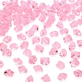 AWARDSEN Pack of 500 Pink Acrylic Decorative Diamonds, Gemstones for Wedding, Crafts Decoration, Glitter Stones, Decorative Stones, Party, Vase Funding, Muggle Stones, Colourful