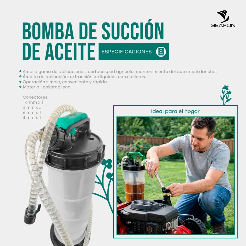 Bomba Extracción Succión Aceite Uso Automotriz Industrial