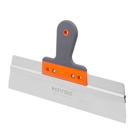 Mivos Professional Surface Spatula Wide Spatula Made of Rustproof Stainless Steel 350 x 60 mm - Facade Spatula with 60 mm Blade Length - Smoothing Spatula 350 mm Wide with Soft Grip - Made in EU