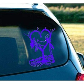 LA DECAL Jack and Sally Skellington in Love Nightmare Before Christmas car Truck Laptop MAC Decal Sticker 7" White (Purple, 10)