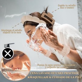 GeorgeX: 4 diademas de esponja y 2 muñequeras para maquillaje con diseño nube antideslizante
