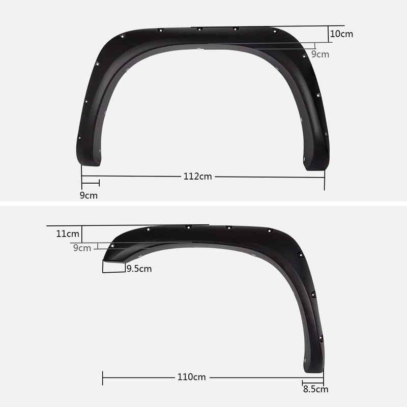 PIT66 Fender Flares, Compatible with 2002-2008 Dodge Ram 1500/2003-2009 Ram