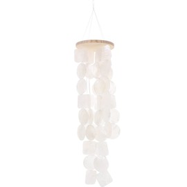 White Capiz Shell Wind Chimes Capiz Sea Shells Bell Indoor Boho Home Decor Outdoor Garden Patio Yard Memorial