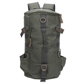 Fishing Tackle Backpack Large Capacity Portable Cylindrical Fishing Rod Bag with Rod HolderArmy Green