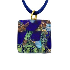 Glass Pendant, Murano Glass Pendant, Handmade Glass Pendant, Millefiori Pendant, Gold Leaf, Murano Glass Jewellery, Glass from Venice, Venetian Glass, 2cm x 2cm (Diana Sml)