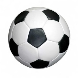 Geoffrey Vintage 32 Panel Soccer Ball 100% Cow Leather with Wooden Base | Tan & Dark Brown | White and Black | Antique Br I Tan I Size 5 | Retro Football (White)