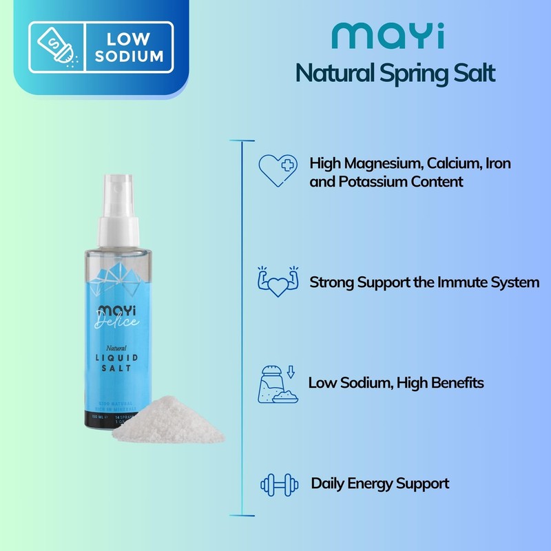 MAYİ Liquid Spring Salt Spray for Food - Kosher, Microplastic-Free,