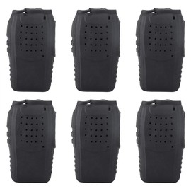 ASHATA 6Pcs Funda Universal para Walkie Talkie,Estuche de Silicona Suave para Radio de Dos Vías BF-888s Negro