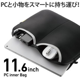 Elecom BM-IBPT11NBK PC Case, 11.6-inch Laptop / Mouse / AC Adapter Storage [MacBook Air MacBook Pro M1/M2 13-inch Surface Go 3 / Laptop Go 2 Other Types] Black