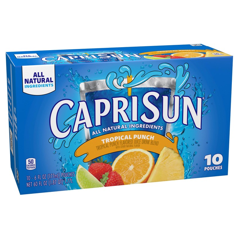 Capri Sun Tropical Punch Naturally Flavored Juice Drink Blend, 40