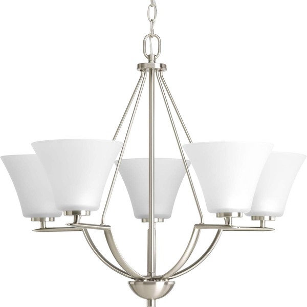 Progress Lighting P4623-09 Bravo Collection 5-Light Chandelier, Brushed Nickel