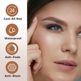 Eyebrow Pencil, Waterproof, Eyebrow Pencil, 2-in-1 Dual-Ended Eyebrow Pencil, 3D Microblading Eyebrow Pencil, Eye Brow Pencil with Brush, Dark Brown