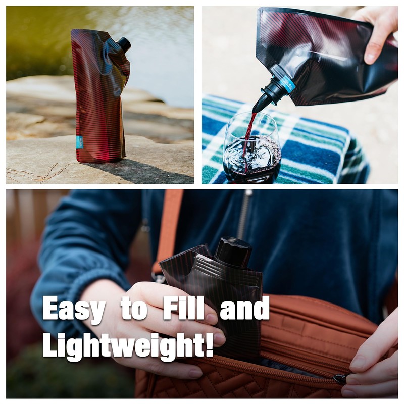 Vapur Collapsible Portable Wine Carrier With Pour Spout, Enjoy Your