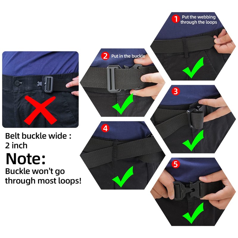 MELOTOUGH Quick Release Tool Belt 1.5 Inch Web Work Tool