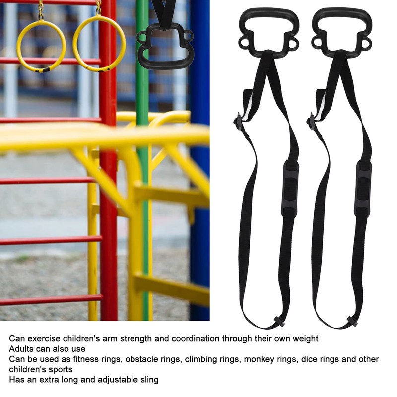 2Pcs Kids Gymnastic Rings Monkey Shape Load Bearing 150KG Ergonomic