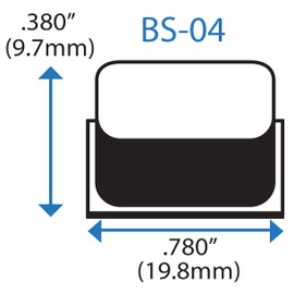 Self-Stick Square Rubber Bumper Pads for Furniture and Electronics .780" inches (19.8 mm) x .380" inches (9.7 mm) - 25 Pack - BS04 Black