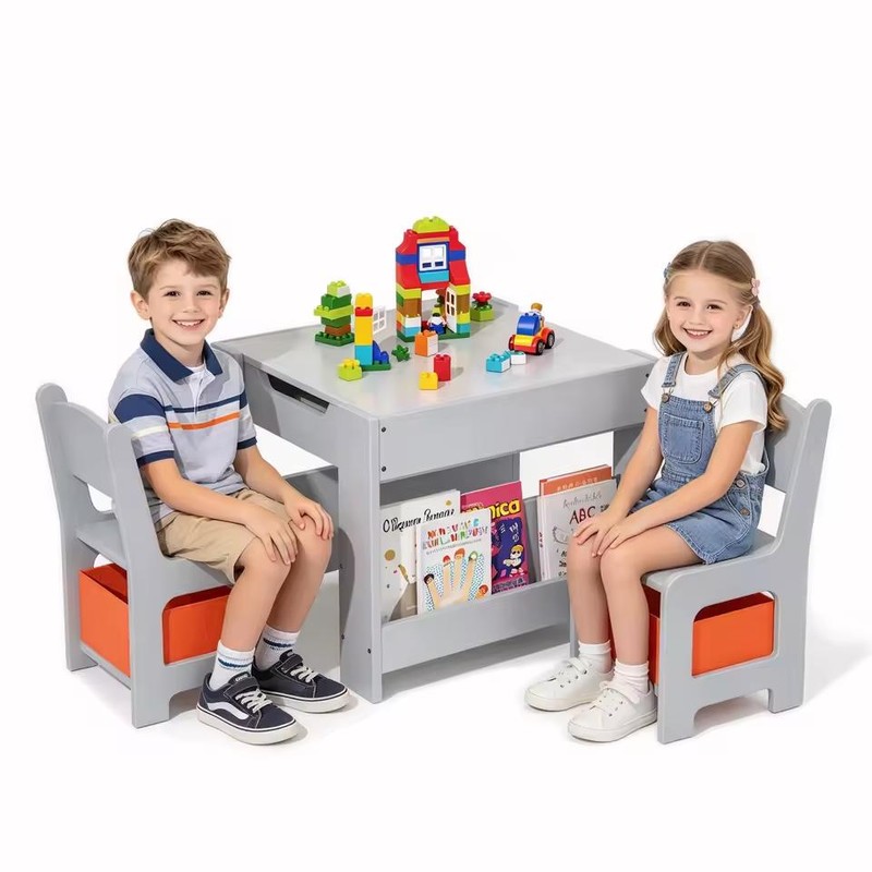 Kids Activity Table and Chair Set for Drawing and Learning