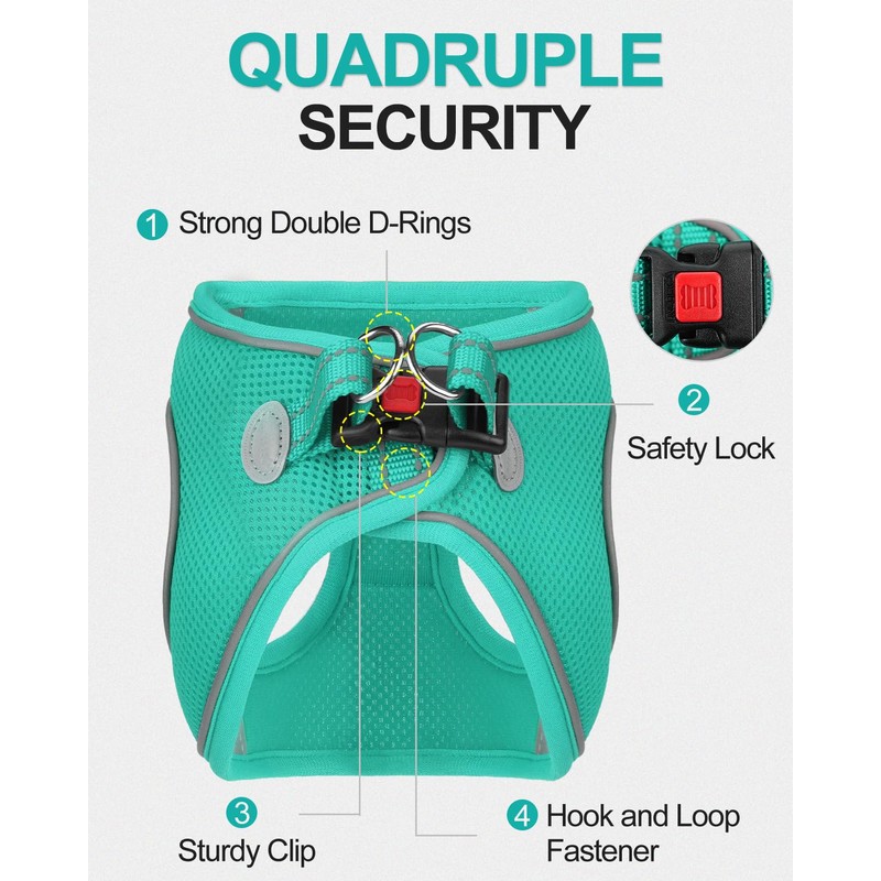 Joytale Small Dog Harness, Breathable Mesh Step-in Vest, Reflective Soft