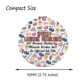 FAADBUK Speech Language Pathologist Gift SLP Makeup Mirror for Speech Therapist SLP Grad Student Gift (SLP Mirror)