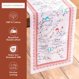 Maison d' Hermine Tablerunner - Camino de Mesa Decorativo 100% algodón, cenador, Boda, Banquete, Buffet, Lumina (Doble Capa) - Acción de Gracias/Navidad (14.5 x 108 Pulgadas)