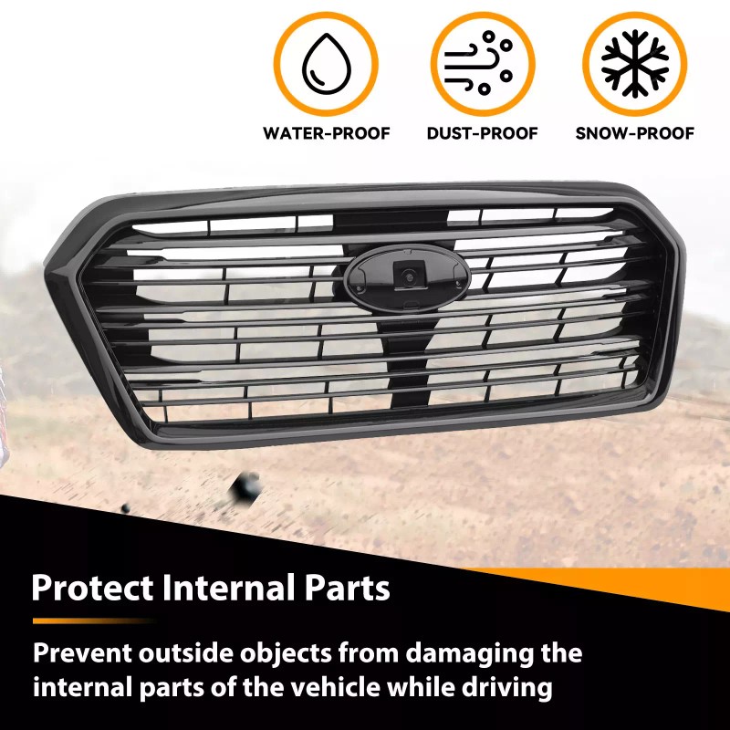 YLT Auto Glossy Black Front Bumper Upper Grille For 2019