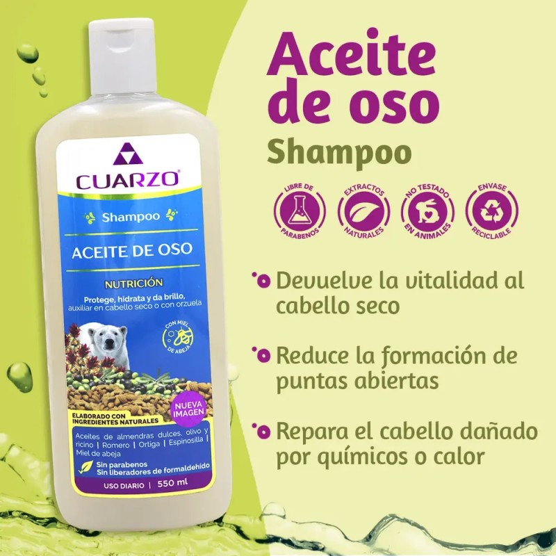 Shampoo Aceite De Oso Cuarzo 550 Ml