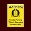 Private Parking Wheel Clamping in Operation Plastic Sign with 4
