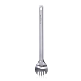 Boundless Voyage Outdoor Titanium Long Handle 220mm Spork Polished Titanium Spork Straight Handle Ultralight（1pcs）