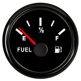 ARTILAURA 0-90 ohm Fuel Gauge 2 inch Boat Fuel Level Gauge Marine Gas Tank Meter for Universal AUTO Car Truck Diesel RV Vehicle (Black)