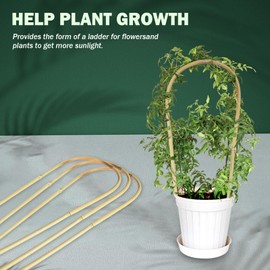 Jollybower Natural U-Hoops Bamboo Plants Trellis 4Ft, Garden Trellis U-Shape for Climbing Plants, Garden Arch Support for Potted Plants, Vines, Ivy Climbing Plants, Flowers-3 Pack