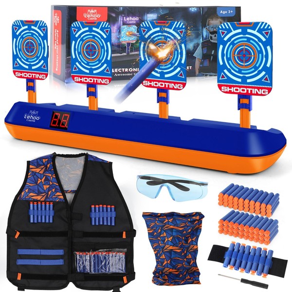 Lehoo Castle Nerf Target, 4 Electronic Digital Auto Nerf Gun