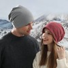 Geyanuo Men's Knit Cap, Autumn/Winter, Solid Color, Fluffy, Warm, Soft,