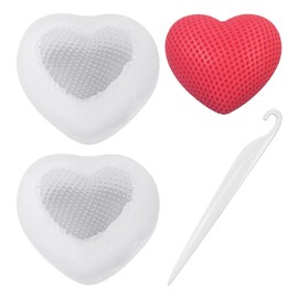 HDGSAFD 2 Herzförmige Silikonformen Und 1 Entformungsmesser, Backform, DIY-Ornamentform, Können Zur Herstellung Von Kuchen, Pralinen, Kerzen Verwendet Werden