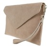 Girly Handbags Womens Italian Suede Leather Clutch Bag Pinky Nude