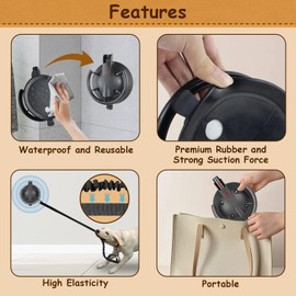 Dog Heavy Duty Suction Cup,Reusable Suction Cup with Leash Tether,Powerful Bathing Suction Cup for Large Size Dogs,High Elasticity Nylon Tether Leash for Pet Dog Cat Shower,Trimming,Grooming