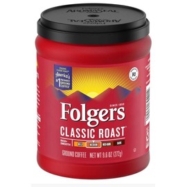 Folgers Classic Roast Ground Coffee, 9.6 Ounce (Pack of 6)