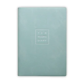 10-Year Diary, B5 Diary, 10.2 x 7.3 inches (26 x 18.5 cm), Note-Life, Stylish Design, Date Included, Premium Binding, Easy to Open and Write, Can Be Started Anytime, Soft Leather Cover (Light Blue)