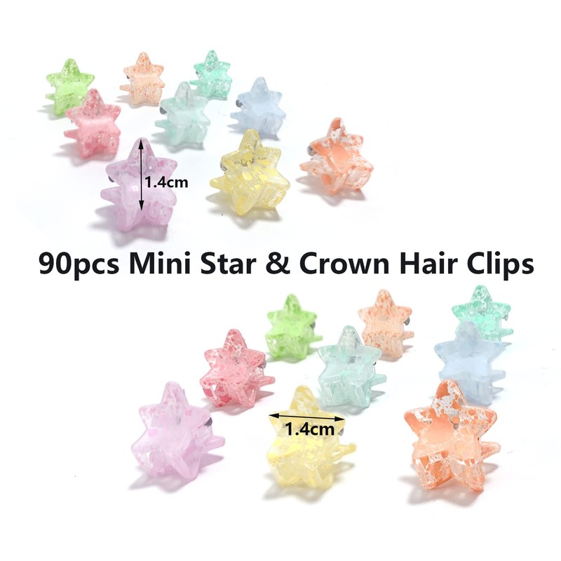 MOODKEY 90PCS Baby Girl Mini Hair Claw Clips Small Spot