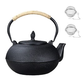 101oz/3000ml Extra Large and Heavy Cast Iron Teapot for 6 to 10 People, Tea Kettle with Stainless Steel Tea Balls for Loose Tea, Cast Iron Teapot for Stovetop Safe (3000ml Teapot)