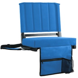 SPORT BEATS SPORT BEATS Stadium Seats with Back Support Bleacher Chairs with Back and Cushion Thick Padded Bleacher Seats Includes Shoulder Strap