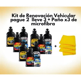 Lubristone Pague 2 Lleve 3 Kit Renovación Vehicular, Shampoo + 3 Paños