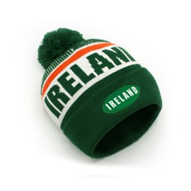 Strength & Honour Ireland Double Knitted Bobble Beanie Hat - Rugby Football Irish Pom Pom Soft Touch